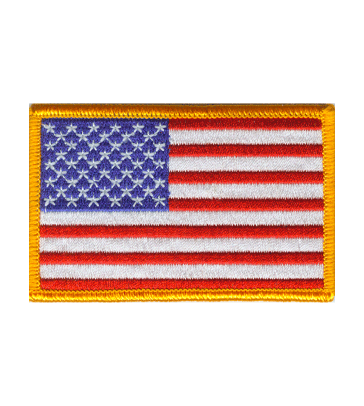 American Flag Embroidered Patch With Gold Border And VELCRO® Brand Fastener - Made In USA