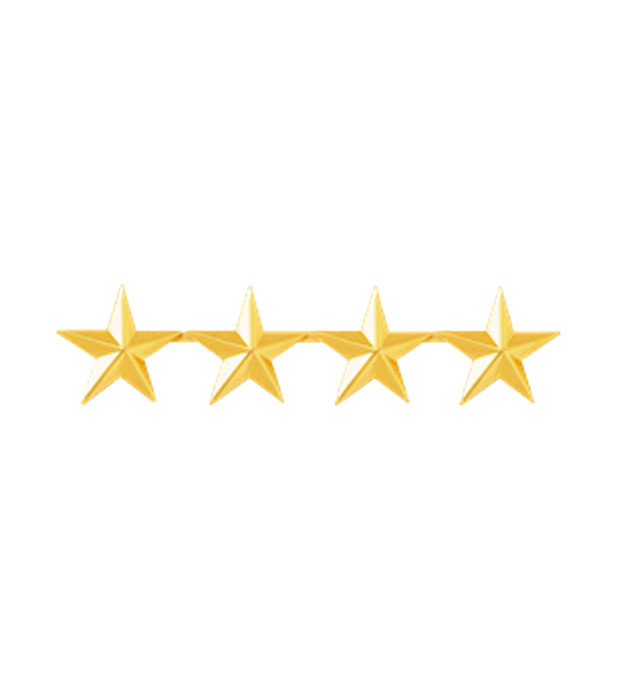 4 Gold Star Collar Brass