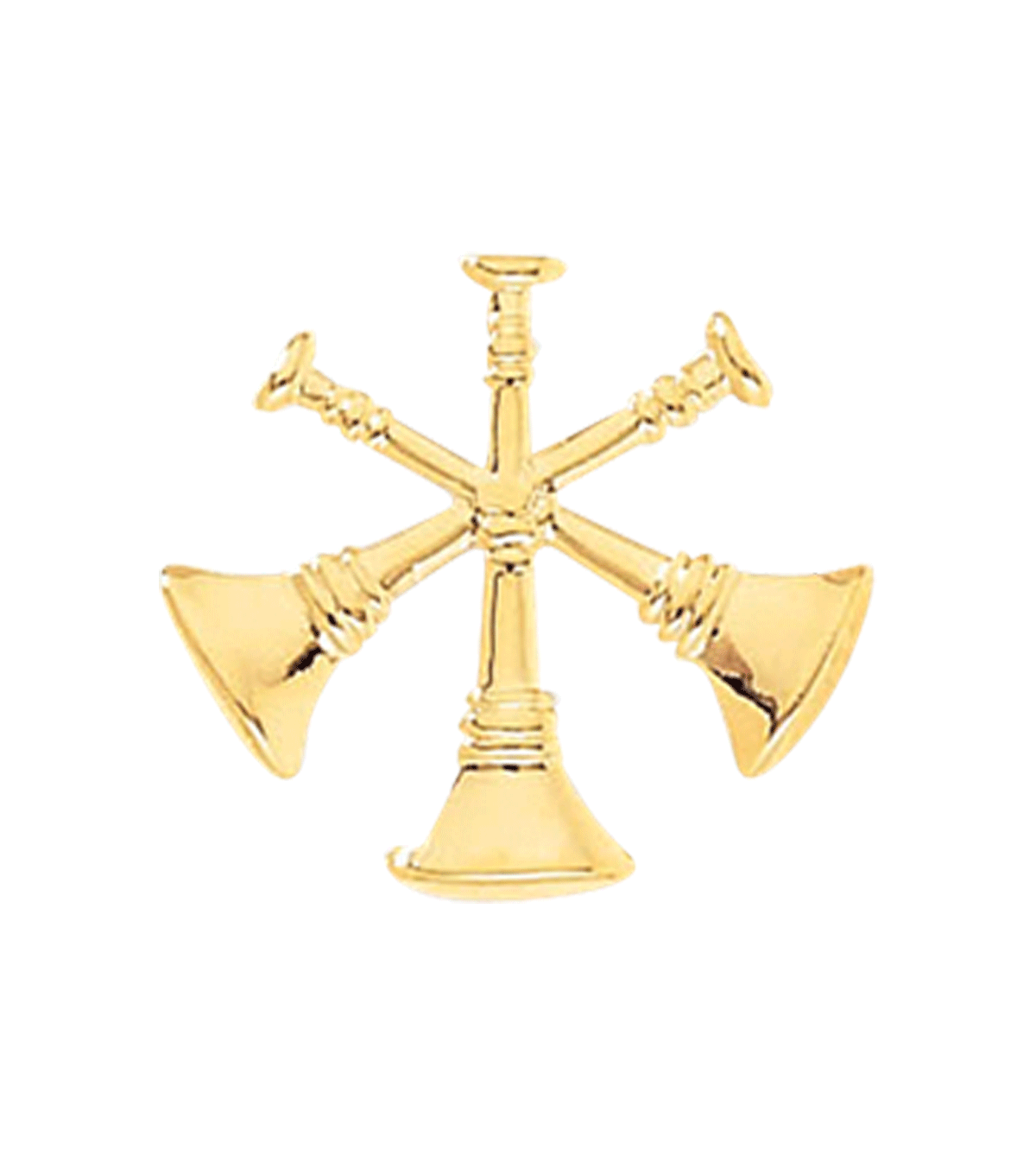 3 Crossed Bugles Collar Brass