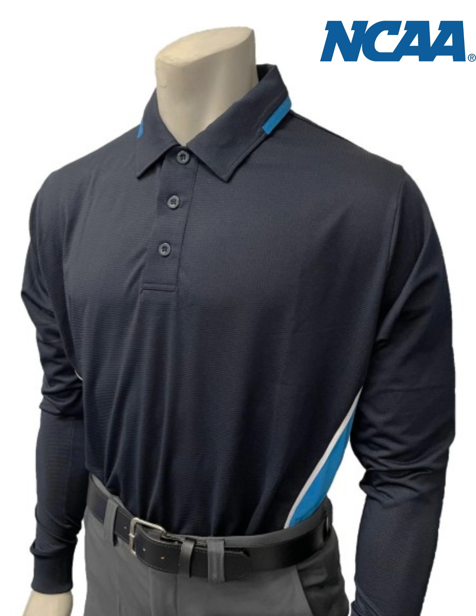 Men's BODY FLEX NCAA SOFTBALL Style Long Sleeve Umpire Shirts - Midnight Navy