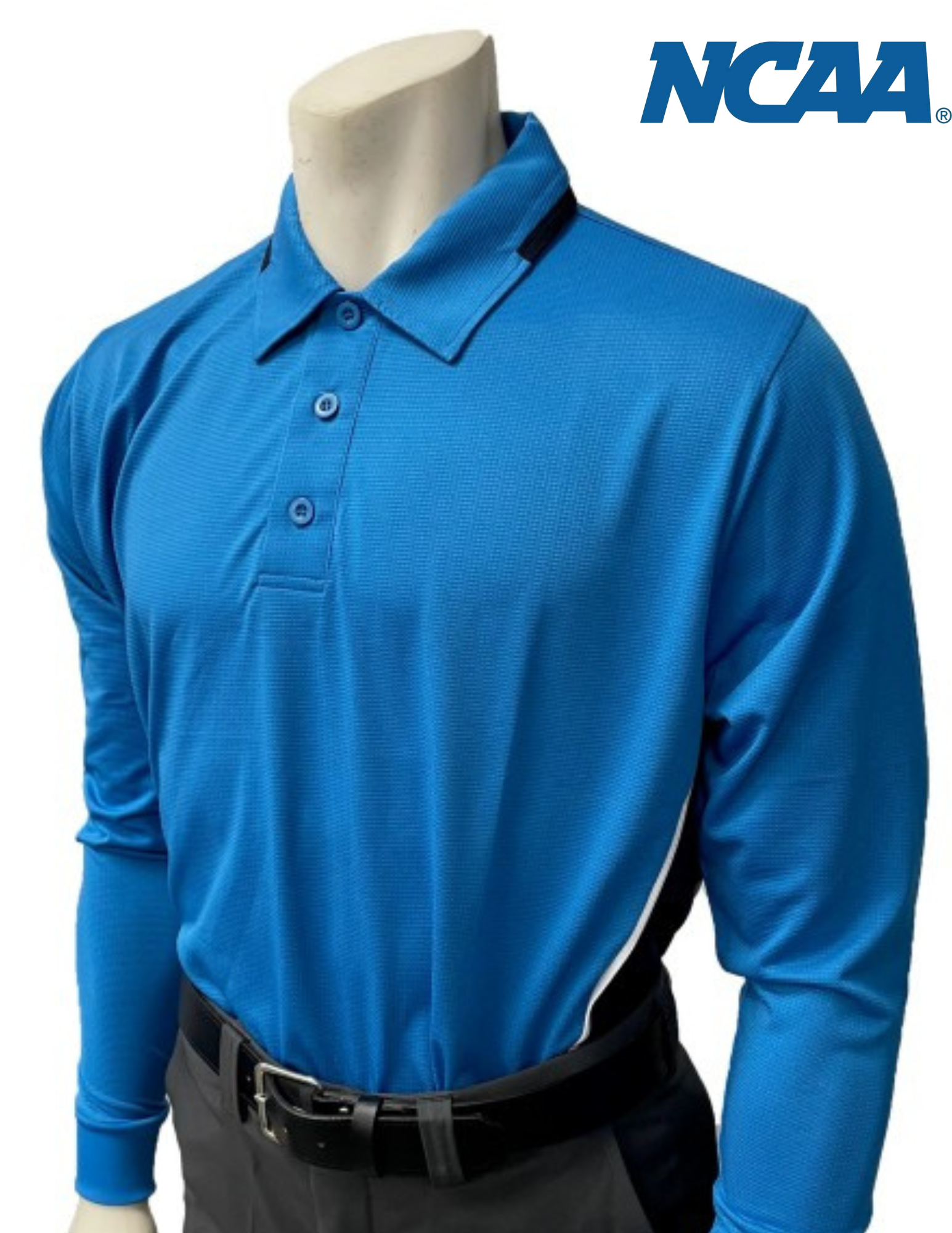 Men's BODY FLEX NCAA SOFTBALL Style Long Sleeve Umpire Shirts - Bright Blue